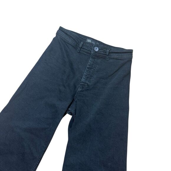 Zara The Marine Striaght Jean Black Wash Size 8 - Picture 2 of 8
